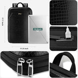 ZINZ Protective Laptop Backpack, Expandable Computer Bag Rucksack with Hard Leather Cover & 3 Compartments for 15 15.6 16 inch Notebooks, Ergonomic Shoulder Strap，B01K01