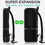 ZINZ Protective Laptop Backpack, Expandable Computer Bag Rucksack with Hard Leather Cover & 3 Compartments for 15 15.6 16 inch Notebooks, Ergonomic Shoulder Strap，B01K01