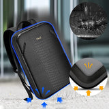 ZINZ Protective Laptop Backpack, Expandable Computer Bag Rucksack with Hard Leather Cover & 3 Compartments for 15 15.6 16 inch Notebooks, Ergonomic Shoulder Strap，B01K01