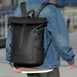 New Shoulder Bag Men's Senior Sense of Business Computer Outdoor Leisure Rolled Edge Travel Backpack Fashion Commuting