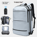 Tigernu Vacuum Compression Backpacks Men Travel Backpack Expandable USB Bag Large Capacity 17 Laptop Bags For Schoo Cabin Bags