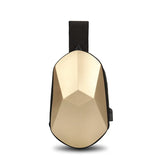 New Men's and Women's Crossbody Bag Hard Shell Shoulder Bag Cool Motorcycle Riding Bag USB Headphone Port Fashion Chest Bag