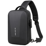 Anti-theft Combination Lock Chest Bag Cycling Crossbody Pack Hard Shell Business Backpack Sports Trip Shoulder Bag USB Interface