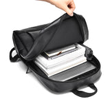 A 14 Inch New Men's Business Fashion Backpack Solid Color Bag PU Fabric Waterproof Laptop Bag Fashionable Student Backpack