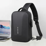 Anti-theft Combination Lock Chest Bag Cycling Crossbody Pack Hard Shell Business Backpack Sports Trip Shoulder Bag USB Interface
