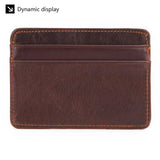 ZINZ New Cow Leather Men's Card Bag Coin Purse Slim Credit Card Holder Wallet For Men and Women ID Card Pocket