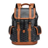Fashion Flap Pockets Men's Backpacks Luxury Plaid Backpack Men Large Capacity Travel Bags 15-inch Laptop Backpack Male Schoolbag