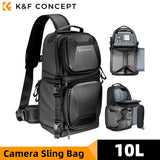 K&F Concept 10L Camera Sling Bag Hardshell Photographers Shoulder Bag Crossbody Backpack Camera Bag For Sony Canon Nikon DSLR