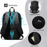 Heroic Knight Men’s Laptop Backpack 17 Inch Business Backpack Expandable Travel Backpack Waterproof USB Charging Office Mochila
