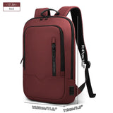 HK Slim Business Backpack for Men 17.3 inch Laptop Bag with USB Port Lightweight School Bag Waterproof Travel Backpacks for Work