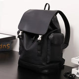 New Style Backpack Men's Business Casual Backpack Men Large Capacity Travel Backpack Hasp Laptop Bag PU Leather School Bag