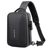 Anti-theft Combination Lock Chest Bag Cycling Crossbody Pack Hard Shell Business Backpack Sports Trip Shoulder Bag USB Interface