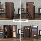 ZINZ Quality Genuine Leather Double Zipper Clutch Wallet for Men Rfid Blocking Card Holder Luxury Designer Business Handbag Phone Bag