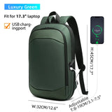 Heroic Knight Men’s Laptop Backpack 17 Inch Business Backpack Expandable Travel Backpack Waterproof USB Charging Office Mochila