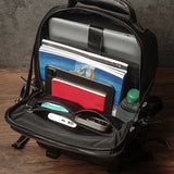 NUKA Men Top Grain Leather Backpack 15 Inch Laptop Bag For Daily Commute Travel Outdoor Hiking Genuine Leather Durable Rucksack