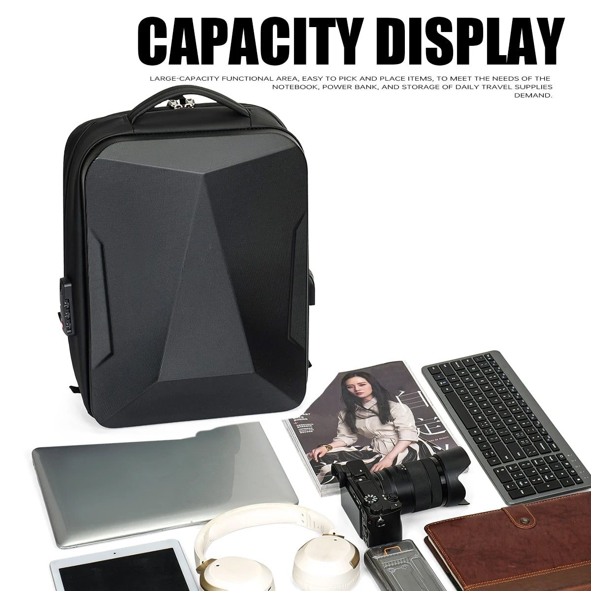 backpack to hold the largest laptops Men's Expandable Computer Backpack Large Capacity Business Travel Tri – zinmark