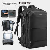 Tigernu Vacuum Compression Backpacks Men Travel Backpack Expandable USB Bag Large Capacity 17 Laptop Bags For Schoo Cabin Bags