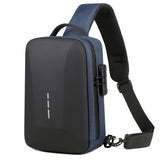 Anti-theft Combination Lock Chest Bag Cycling Crossbody Pack Hard Shell Business Backpack Sports Trip Shoulder Bag USB Interface