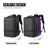 Large-Capacity Multi-Pocket Casual Backpack Business Travel Laptop Bag Lightweight Expandable Commuting Travel Storage Bag for Boarding and Going Out