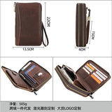 ZINZ Quality Genuine Leather Double Zipper Clutch Wallet for Men Rfid Blocking Card Holder Luxury Designer Business Handbag Phone Bag