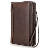 ZINZ Quality Genuine Leather Double Zipper Clutch Wallet for Men Rfid Blocking Card Holder Luxury Designer Business Handbag Phone Bag