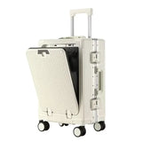 ZinMark 20 inch Carry on Luggage with Wheels Front opening Aluminum Frame Boarding Case Travel High Quality Portable Suitcase