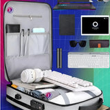 Men's Fashion Large Capacity Backpack Travel Lightweight Breathable PC Hard Shell Backpack Business Waterproof Computer Bag