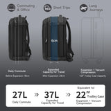 Tigernu Expandable Vacuum Compression 27L-37L Hiking Travel Laptop Backpack For 17inch Storage Pack Luggage With USB Port