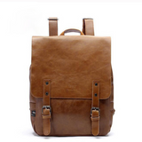 Vintage Vegan Leather Backpack for Women Men PU Leather School Travel Backpack