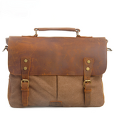 Vintage Messenger Bag Shoulder Bag Breifcase Handbag Leather Bag for Men Travel