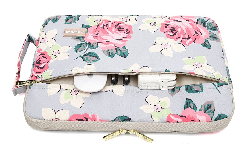 Grey Rose Laptop Sleeve Bag for Young Lady Handbag Sleeve Case Macbook Air Pro Bag