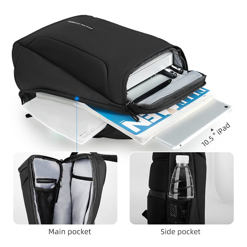 Sling Crossbody Bag Fits 12inch iPad Shoulder Messenger Bags Male Waterproof USB Recharging Sling bag