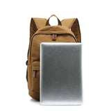 Canvas Backpack Laptop Bag Notebook School Bag for 13.3" 14.1 Laptop