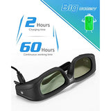Hseok Active Shutter 3D Glasses 2 Pack, Rechargeable Bluetooth 3D Glasses Compatible with Epson 3D Projector, TDG-BT500A TDG-BT400A
