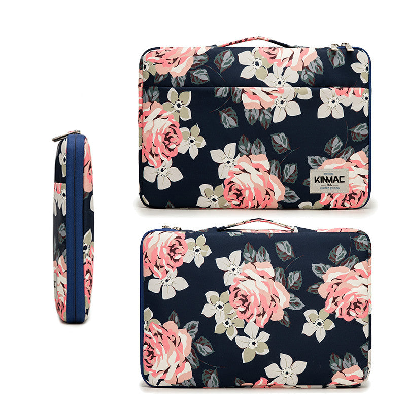 Pink Rose Laptop Sleeve Lady Bag Case For MacBook Air Pro 13.3 Briefcase