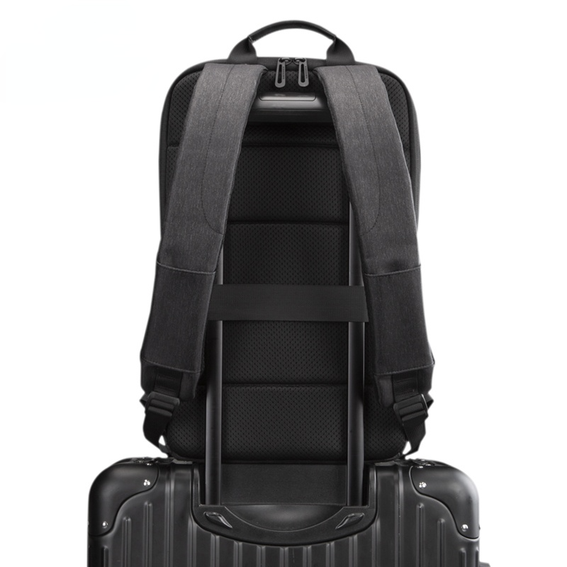 Slim Laptop Backpacks Men Women Business Backpack  Office Work Bag Unisex Gray Ultralight Schoolbag With USB