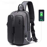 Sling Crossbody Bag Casual Crossbody Bags Male USB Charging Shoulder Bag Oxford Messenger Bag Waterproof