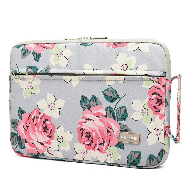 Grey Rose Laptop Sleeve Bag for Young Lady Handbag Sleeve Case Macbook Air Pro Bag