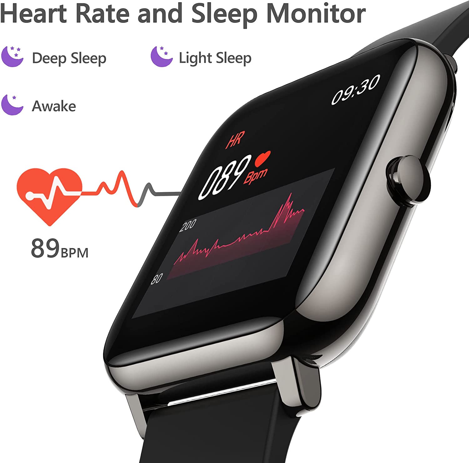 ZINMARK Smart Watch, Fitness Tracker with Heart Rate Monitor, Blood Pressure, Blood Oxygen Tracking, 1.4 Inch Touch Screen Smartwatch Fitness Watch for Women Men Compatible with Android iOS