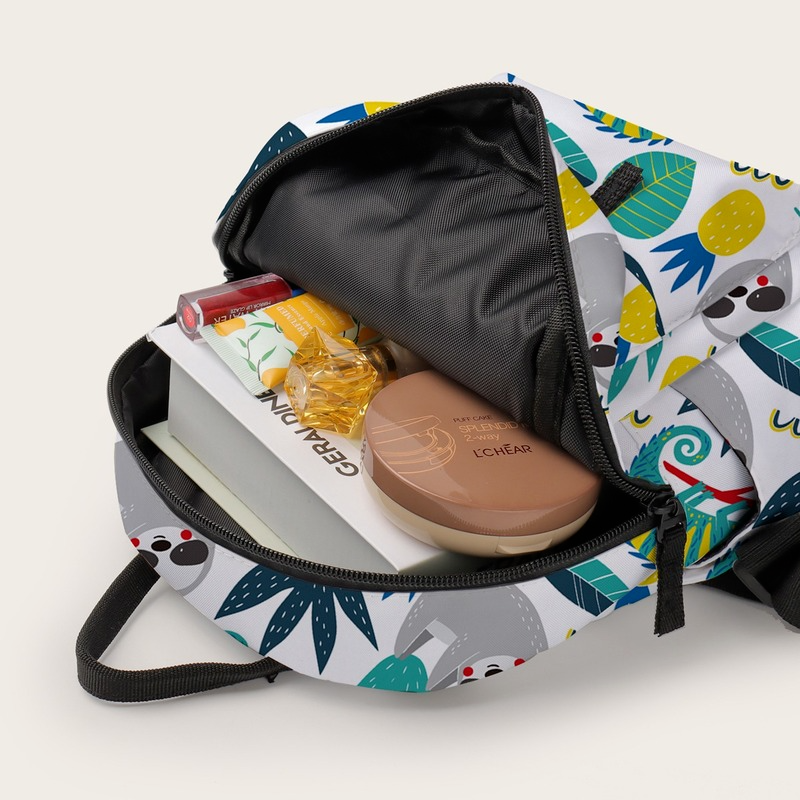 Mini Backpack with Side Pockets Pineapple Sloth School Backpack ...
