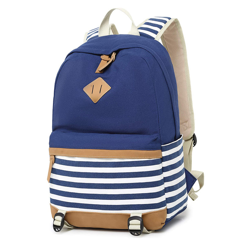 School Backpacks for Teenage Girls Set Causal Canvas Stripe Backpack Cute Teen Backpacks