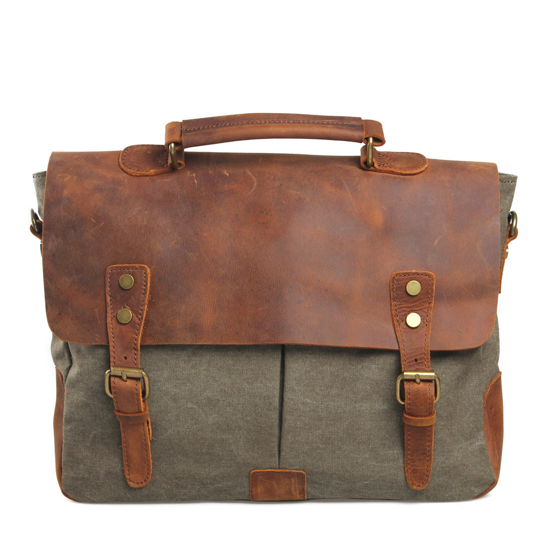 Vintage Messenger Bag Shoulder Bag Breifcase Handbag Leather Bag for Men Travel