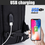 Men's Travel Backpack 37L USB Charging Port Recharging Multi-layer Space Travel Bag