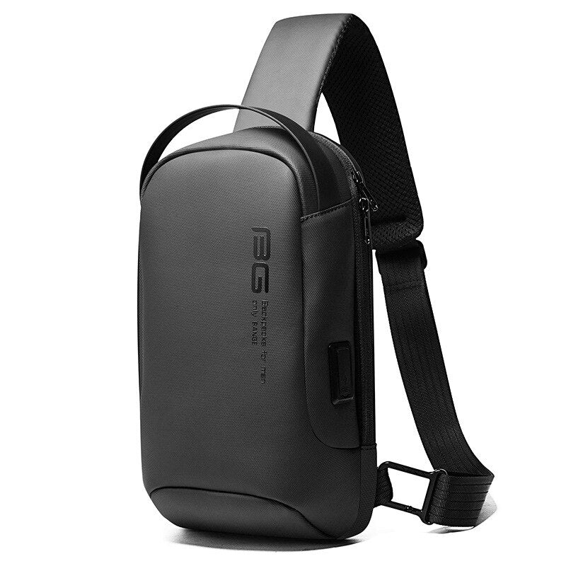 cross body bags for men travel Sling Bag for Men Travel Bag Waterproof Short Trip Crossbody Bag USB Charging Grey