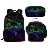 Customized School Bags Cool Skull Head Boys And Girls Baby Fashion Travel Backpacks 3PCS Set