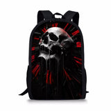 Skull 3D Print School Backpack for Boys Girls Book Bag Casual Shoulder Bags 16Inch