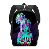 Grim Reaper Skull Backpack for Teenage Boys Children School Bags Punk Women  Travel Bags