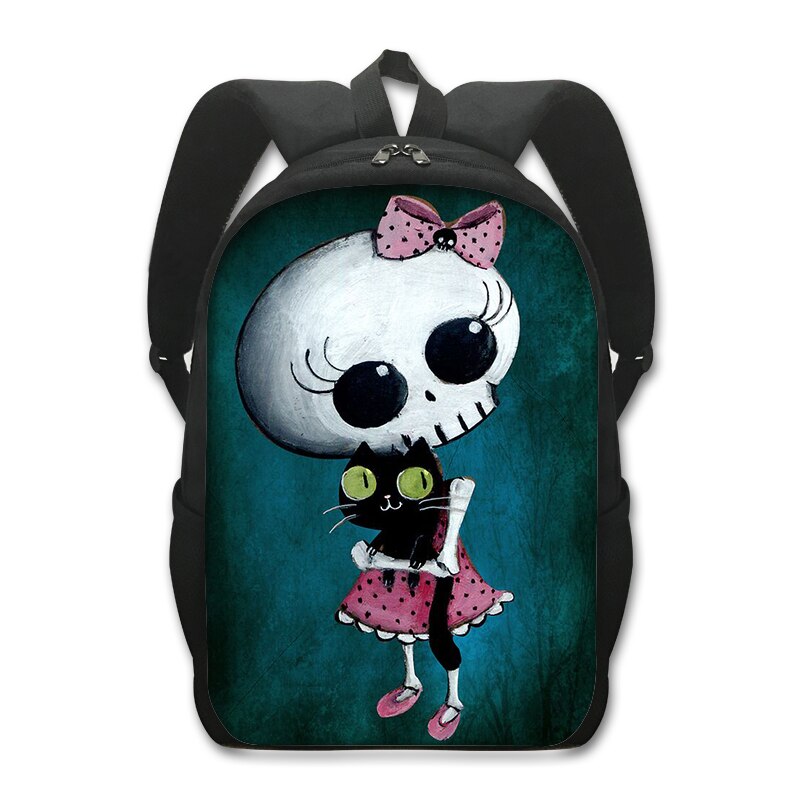 Grim Reaper Skull Backpack for Teenage Boys Children School Bags Punk Women  Travel Bags
