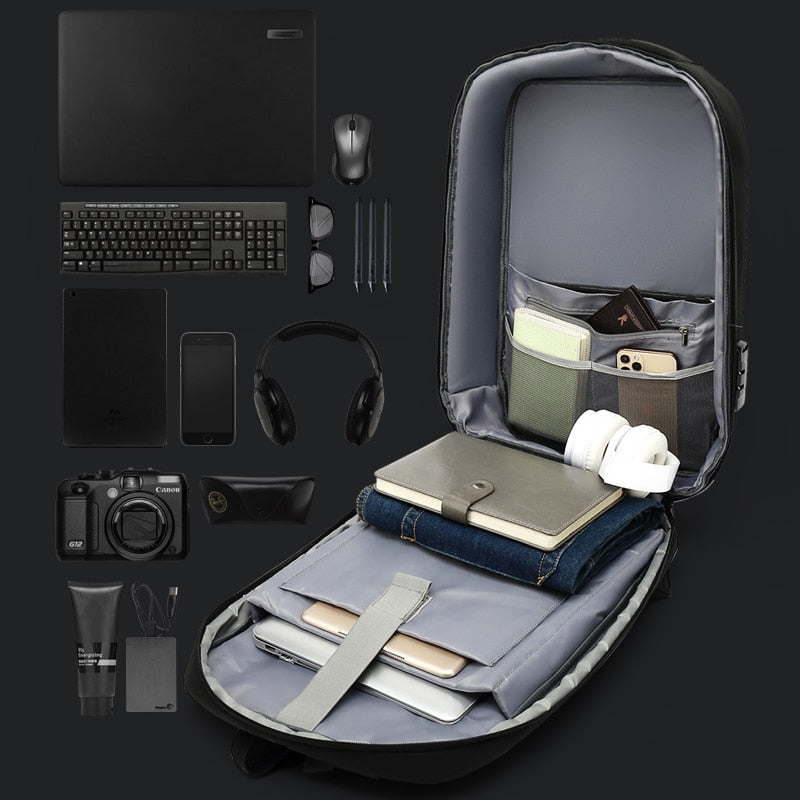 Hard Shell Men Backpack Anti-theft USB Charging Port 15.6 inch Laptop Backpacks Waterproof Backpack