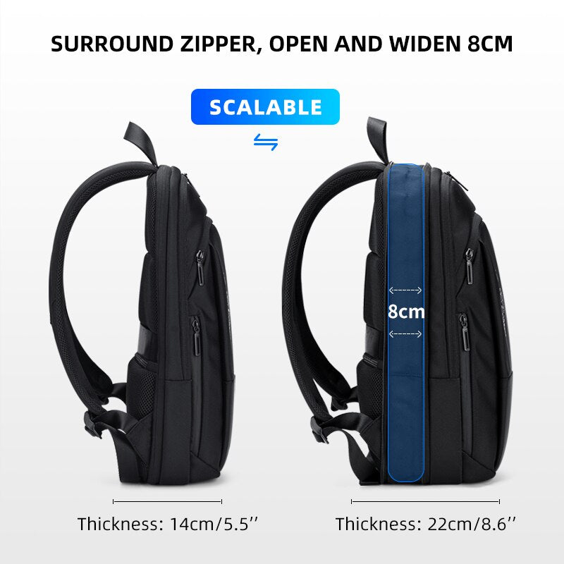 Laptop Backpack 15.6 Inch Black Business Expandable Laptop Backpacks ...